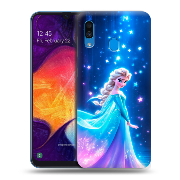 Силиконовый противоударный чехол на Samsung Galaxy A40 с принтом Холодное сердце Frozen