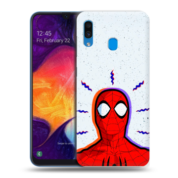 Силиконовый противоударный чехол на Samsung Galaxy A40 с принтом Spiderman Человек паук Силиконовый противоударный чехол на Samsung Galaxy A40 с принтом Spiderman Человек паук