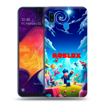 Силиконовый противоударный чехол на Samsung Galaxy A40 с принтом Roblox Роблокс Силиконовый противоударный чехол на Samsung Galaxy A40 с принтом Roblox Роблокс