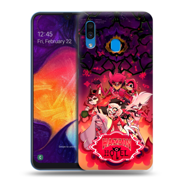 Силиконовый противоударный чехол на Samsung Galaxy A40 с принтом Hazbin Hotel Отель Хазбин