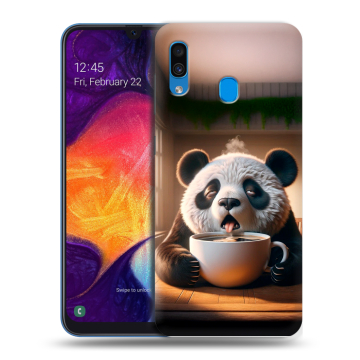 Силиконовый противоударный чехол на Samsung Galaxy A40 с принтом смешная панда Силиконовый противоударный чехол на Samsung Galaxy A40 с принтом смешная панда