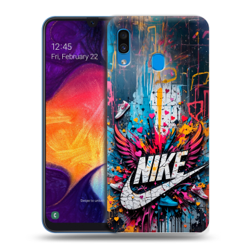 Силиконовый противоударный чехол на Samsung Galaxy A40 с принтом Nike Найк Силиконовый противоударный чехол на Samsung Galaxy A40 с принтом Nike Найк