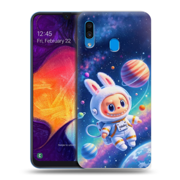 Силиконовый противоударный чехол на Samsung Galaxy A40 с принтом Labubu Лабубу Силиконовый противоударный чехол на Samsung Galaxy A40 с принтом Labubu Лабубу