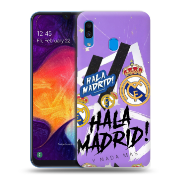 Силиконовый противоударный чехол на Samsung Galaxy A40 с принтом Real Madrid Реал Мадрид