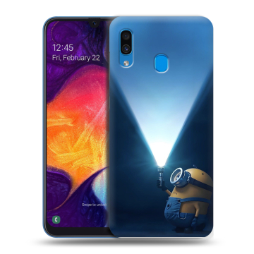 Силиконовый противоударный чехол на Samsung Galaxy A40 с принтом Миньоны