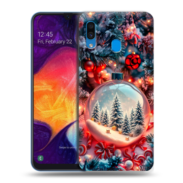 Силиконовый противоударный чехол на Samsung Galaxy A40 с принтом Новый год Силиконовый противоударный чехол на Samsung Galaxy A40 с принтом Новый год