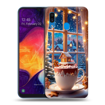 Силиконовый противоударный чехол на Samsung Galaxy A40 с принтом Новый год Силиконовый противоударный чехол на Samsung Galaxy A40 с принтом Новый год