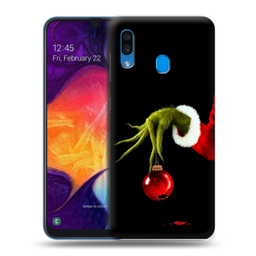 Силиконовый противоударный чехол на Samsung Galaxy A40 с принтом Новый год Гринч Силиконовый противоударный чехол на Samsung Galaxy A40 с принтом Новый год Гринч
