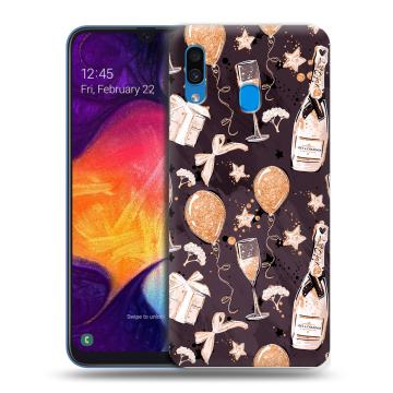 Силиконовый противоударный чехол на Samsung Galaxy A40 с принтом Новый год Силиконовый противоударный чехол на Samsung Galaxy A40 с принтом Новый год