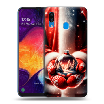 Силиконовый противоударный чехол на Samsung Galaxy A40 с принтом Новый год Силиконовый противоударный чехол на Samsung Galaxy A40 с принтом Новый год