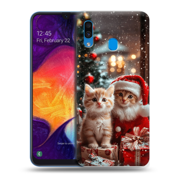 Силиконовый противоударный чехол на Samsung Galaxy A40 с принтом Новый год Силиконовый противоударный чехол на Samsung Galaxy A40 с принтом Новый год