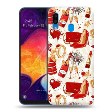 Силиконовый противоударный чехол на Samsung Galaxy A40 с принтом Новый год Силиконовый противоударный чехол на Samsung Galaxy A40 с принтом Новый год