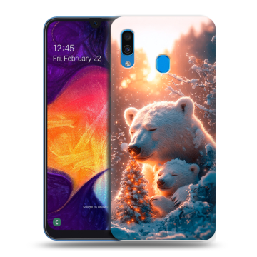 Силиконовый противоударный чехол на Samsung Galaxy A40 с принтом Новый год Силиконовый противоударный чехол на Samsung Galaxy A40 с принтом Новый год