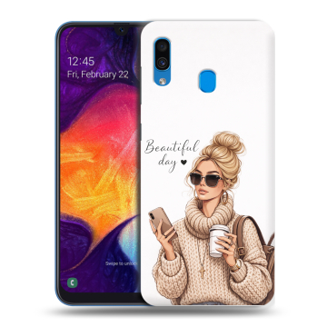 Силиконовый противоударный чехол на Samsung Galaxy A40 с принтом женский