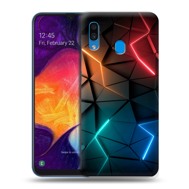 Пластиковый чехол на Samsung Galaxy A40 с принтом Абстракция неон Пластиковый чехол на Samsung Galaxy A40 с принтом Абстракция неон