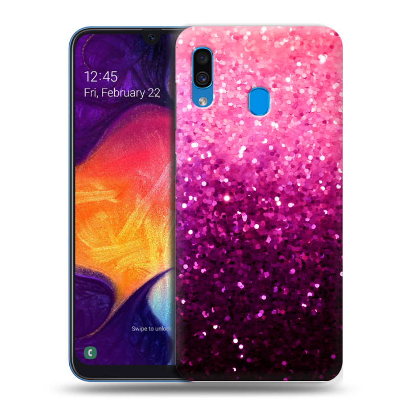 Силиконовый противоударный чехол на Samsung Galaxy A40 с принтом Блестки Силиконовый противоударный чехол на Samsung Galaxy A40 с принтом Блестки