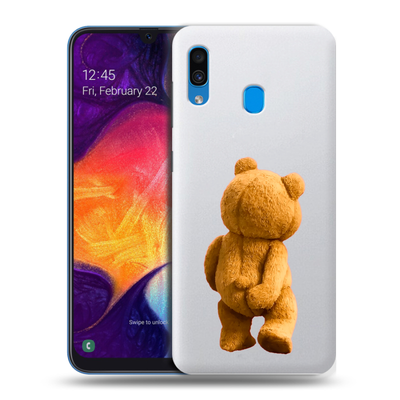 Силиконовый противоударный чехол на Samsung Galaxy A40 с принтом Медведь Силиконовый противоударный чехол на Samsung Galaxy A40 с принтом Медведь