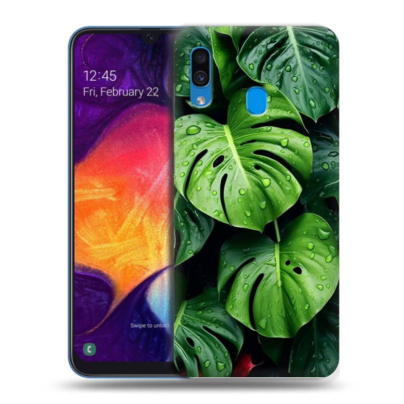 Пластиковый чехол на Samsung Galaxy A40 с принтом Листья Пластиковый чехол на Samsung Galaxy A40 с принтом Листья