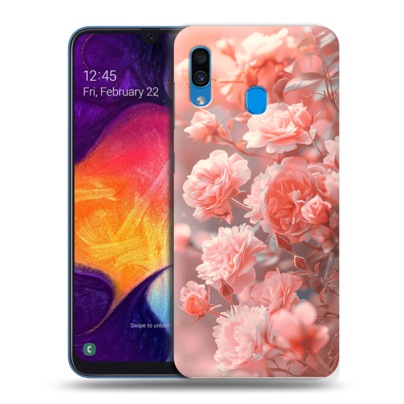 Пластиковый чехол на Samsung Galaxy A40 с принтом Розы цветы Пластиковый чехол на Samsung Galaxy A40 с принтом Розы цветы
