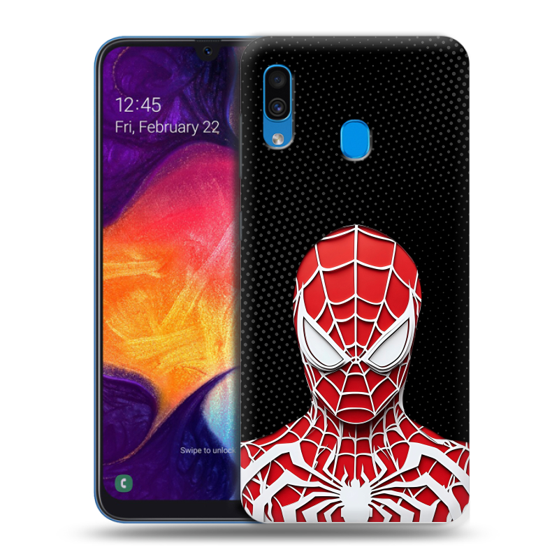 Пластиковый чехол на Samsung Galaxy A40 с принтом человек паук spiderman Пластиковый чехол на Samsung Galaxy A40 с принтом человек паук spiderman