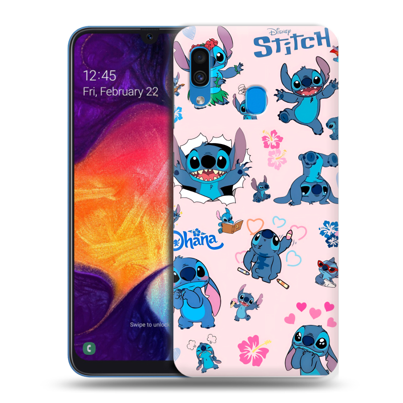 Пластиковый чехол на Samsung Galaxy A40 с принтом Лило и Стич Пластиковый чехол на Samsung Galaxy A40 с принтом Лило и Стич