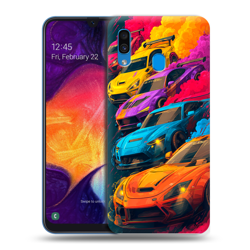 Пластиковый чехол на Samsung Galaxy A40 с принтом Тачки Пластиковый чехол на Samsung Galaxy A40 с принтом Тачки