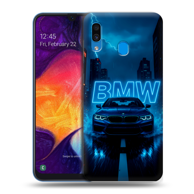 Силиконовый противоударный чехол на Samsung Galaxy A40 с принтом BMW БМВ Силиконовый противоударный чехол на Samsung Galaxy A40 с принтом BMW БМВ