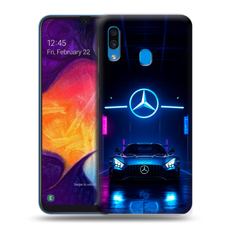 Силиконовый противоударный чехол на Samsung Galaxy A40 с принтом Mercedes Мерседес Силиконовый противоударный чехол на Samsung Galaxy A40 с принтом Mercedes Мерседес
