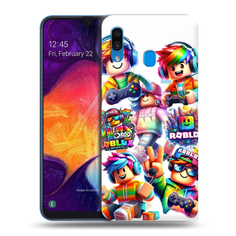Пластиковый чехол на Samsung Galaxy A40 с принтом Roblox Роблокс Пластиковый чехол на Samsung Galaxy A40 с принтом Roblox Роблокс
