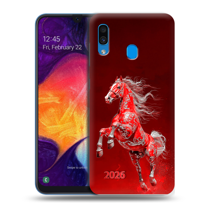 Силиконовый противоударный чехол на Samsung Galaxy A40 с принтом Новый год Силиконовый противоударный чехол на Samsung Galaxy A40 с принтом Новый год