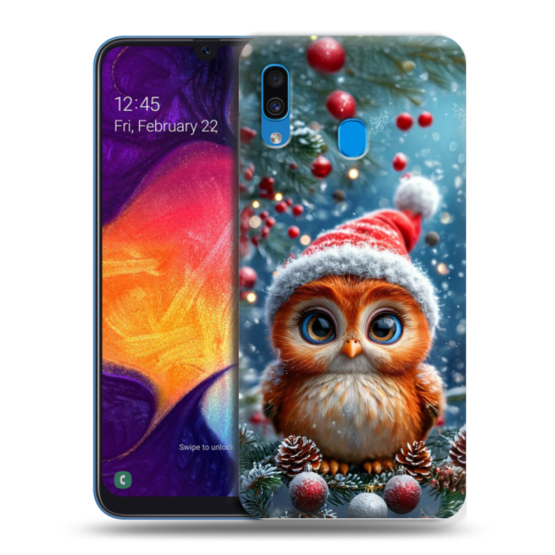 Силиконовый противоударный чехол на Samsung Galaxy A40 с принтом Новый год Силиконовый противоударный чехол на Samsung Galaxy A40 с принтом Новый год