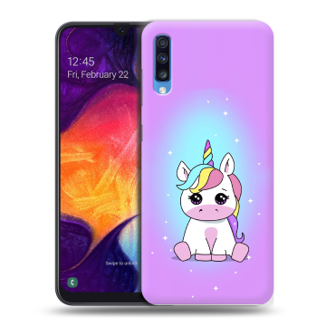 Силиконовый противоударный чехол на Samsung Galaxy A70 с принтом Единорог Силиконовый противоударный чехол на Samsung Galaxy A70 с принтом Единорог