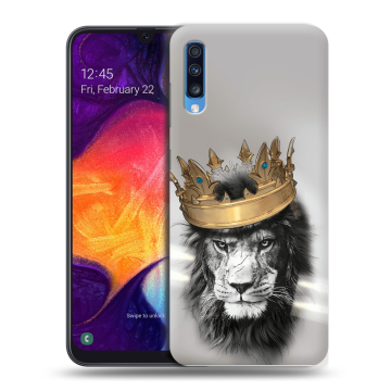 Силиконовый противоударный чехол на Samsung Galaxy A70 с принтом Лев с короной Силиконовый противоударный чехол на Samsung Galaxy A70 с принтом Лев с короной