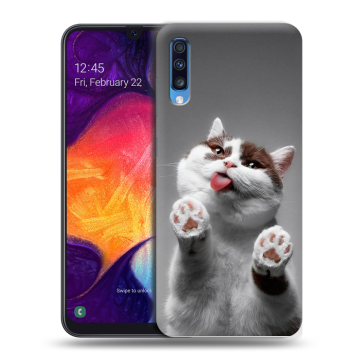 Силиконовый противоударный чехол на Samsung Galaxy A70 с принтом Коты Силиконовый противоударный чехол на Samsung Galaxy A70 с принтом Коты