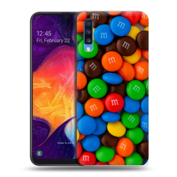Силиконовый противоударный чехол на Samsung Galaxy A70 с принтом Конфеты