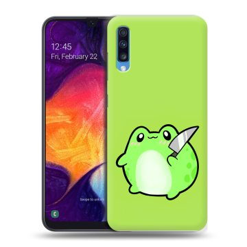 Силиконовый противоударный чехол на Samsung Galaxy A70 с принтом Лягушенок Силиконовый противоударный чехол на Samsung Galaxy A70 с принтом Лягушенок