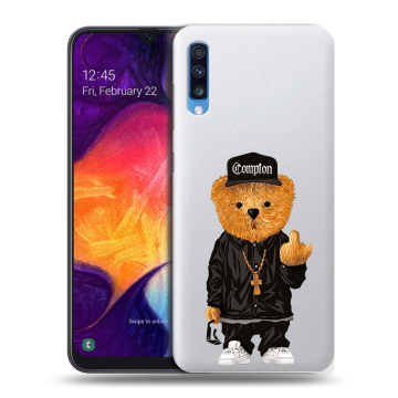 Силиконовый противоударный чехол на Samsung Galaxy A70 с принтом Мишка Силиконовый противоударный чехол на Samsung Galaxy A70 с принтом Мишка