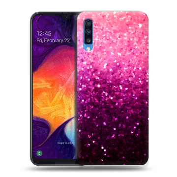 Силиконовый противоударный чехол на Samsung Galaxy A70 с принтом Блестки