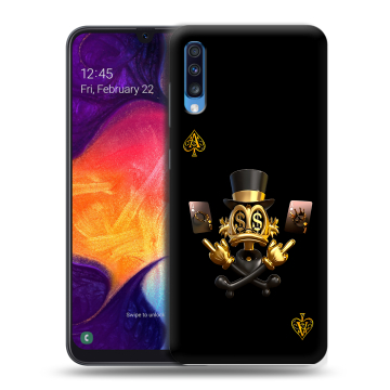 Силиконовый противоударный чехол на Samsung Galaxy A70 с принтом Золотой скрудж макдак