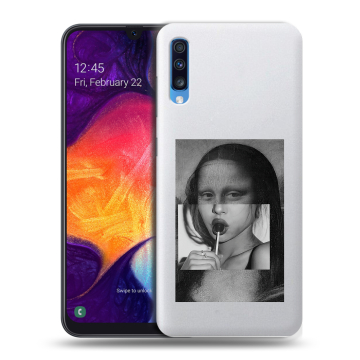 Силиконовый противоударный чехол на Samsung Galaxy A70 с принтом Мона Лиза Силиконовый противоударный чехол на Samsung Galaxy A70 с принтом Мона Лиза