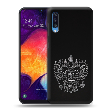 Силиконовый противоударный чехол на Samsung Galaxy A70 с принтом Герб России