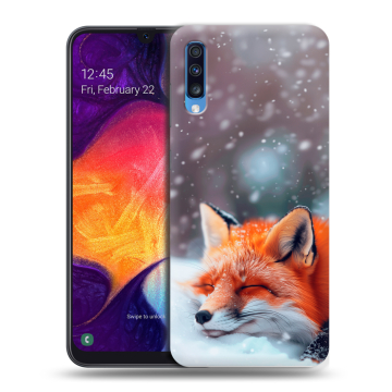 Силиконовый противоударный чехол на Samsung Galaxy A70 с принтом лиса Силиконовый противоударный чехол на Samsung Galaxy A70 с принтом лиса