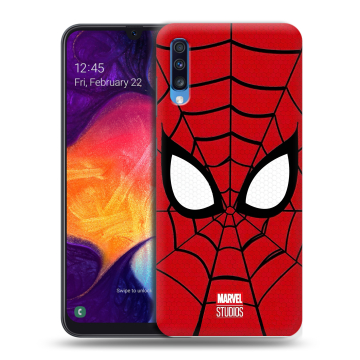 Силиконовый противоударный чехол на Samsung Galaxy A70 с принтом человек паук spiderman