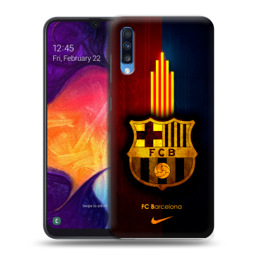 Силиконовый противоударный чехол на Samsung Galaxy A70 с принтом Барселона Barcelona