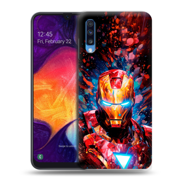 Силиконовый противоударный чехол на Samsung Galaxy A70 с принтом Железный человек Ironman Силиконовый противоударный чехол на Samsung Galaxy A70 с принтом Железный человек Ironman