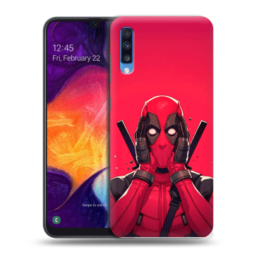 Силиконовый противоударный чехол на Samsung Galaxy A70 с принтом Дедпул Deadpool Силиконовый противоударный чехол на Samsung Galaxy A70 с принтом Дедпул Deadpool