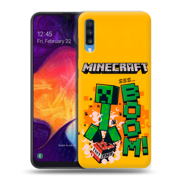 Силиконовый противоударный чехол на Samsung Galaxy A70 с принтом Майнкрафт Minecraft Силиконовый противоударный чехол на Samsung Galaxy A70 с принтом Майнкрафт Minecraft