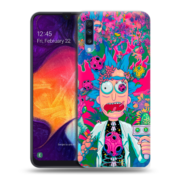 Силиконовый противоударный чехол на Samsung Galaxy A70 с принтом Рик и Морти Rick Morty Силиконовый противоударный чехол на Samsung Galaxy A70 с принтом Рик и Морти Rick Morty