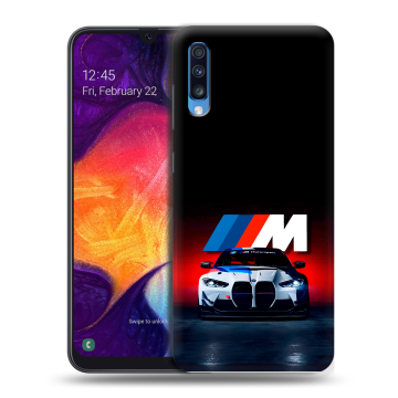 Силиконовый противоударный чехол на Samsung Galaxy A70 с принтом БМВ BMW