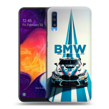 Силиконовый противоударный чехол на Samsung Galaxy A70 с принтом БМВ BMW Силиконовый противоударный чехол на Samsung Galaxy A70 с принтом БМВ BMW